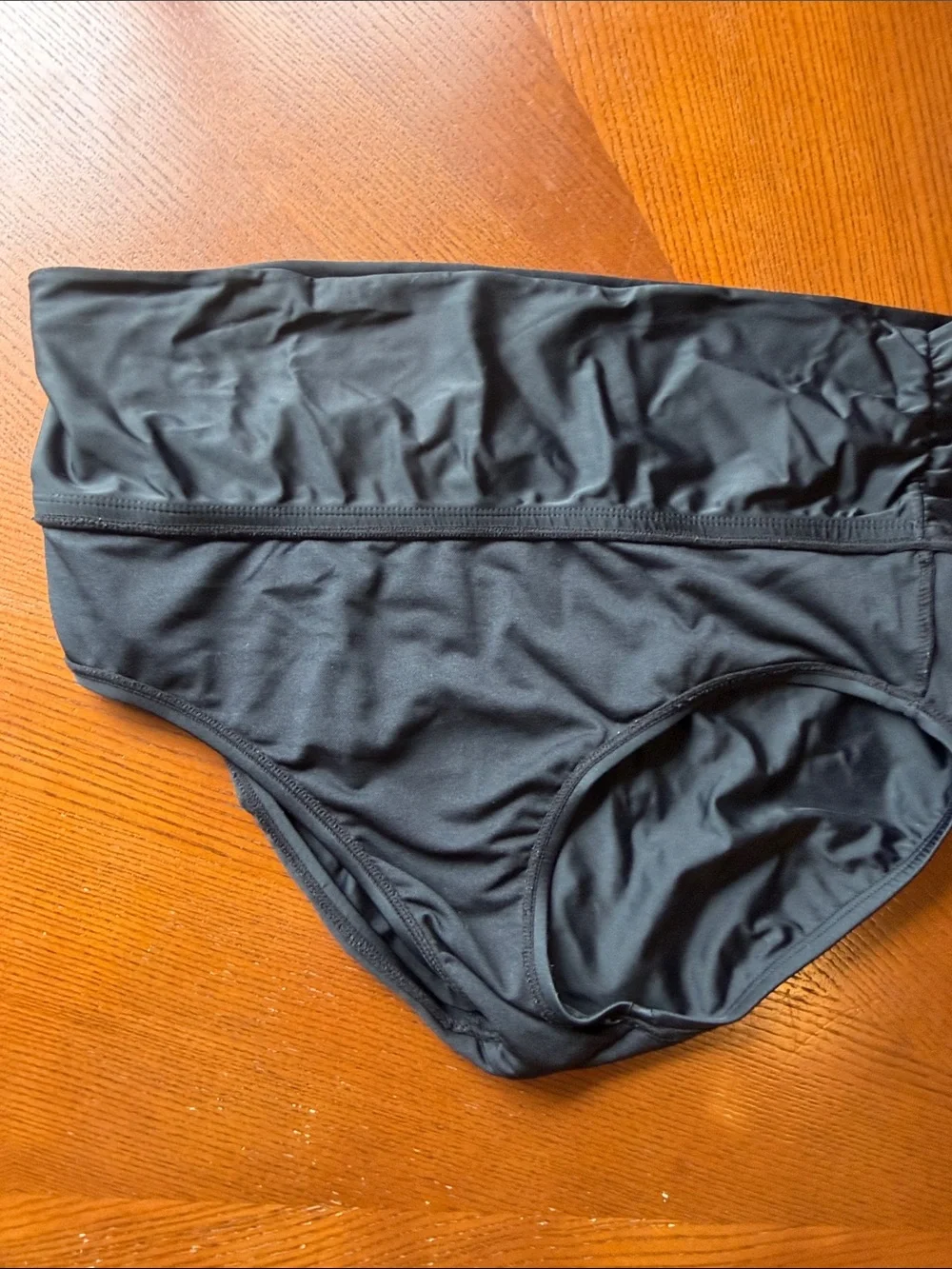 ISABEL Maternity High Waist Swim Bottoms in Black Size M